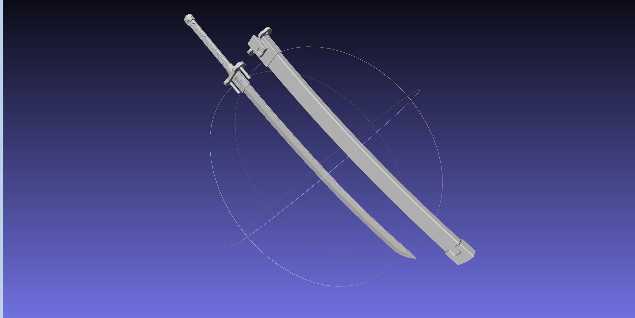 Kill La Kill Satsuki Sword And Sheath Printable Assembly 3D print model_1