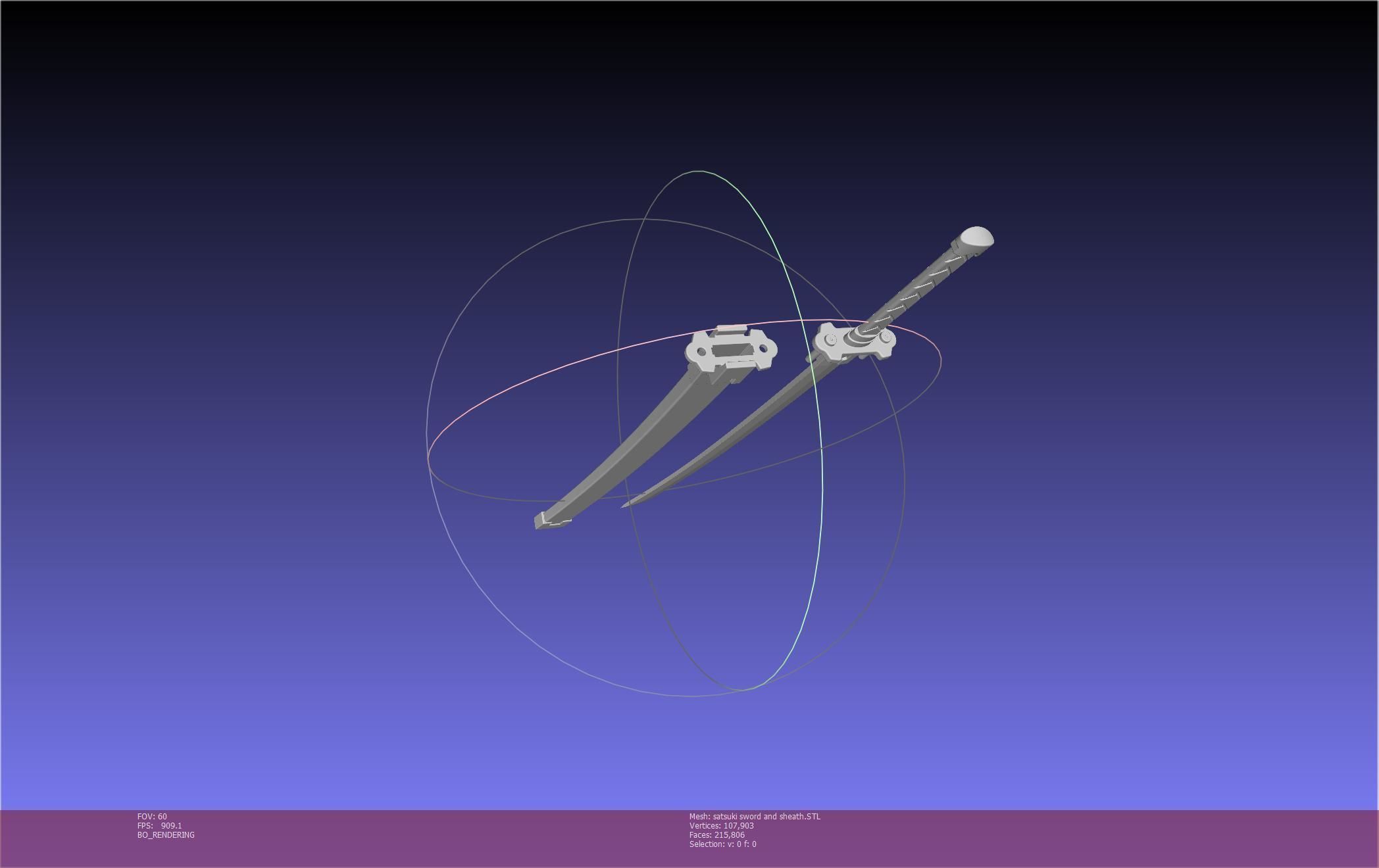 Kill La Kill Satsuki Sword And Sheath Printable Assembly 3D print model_30