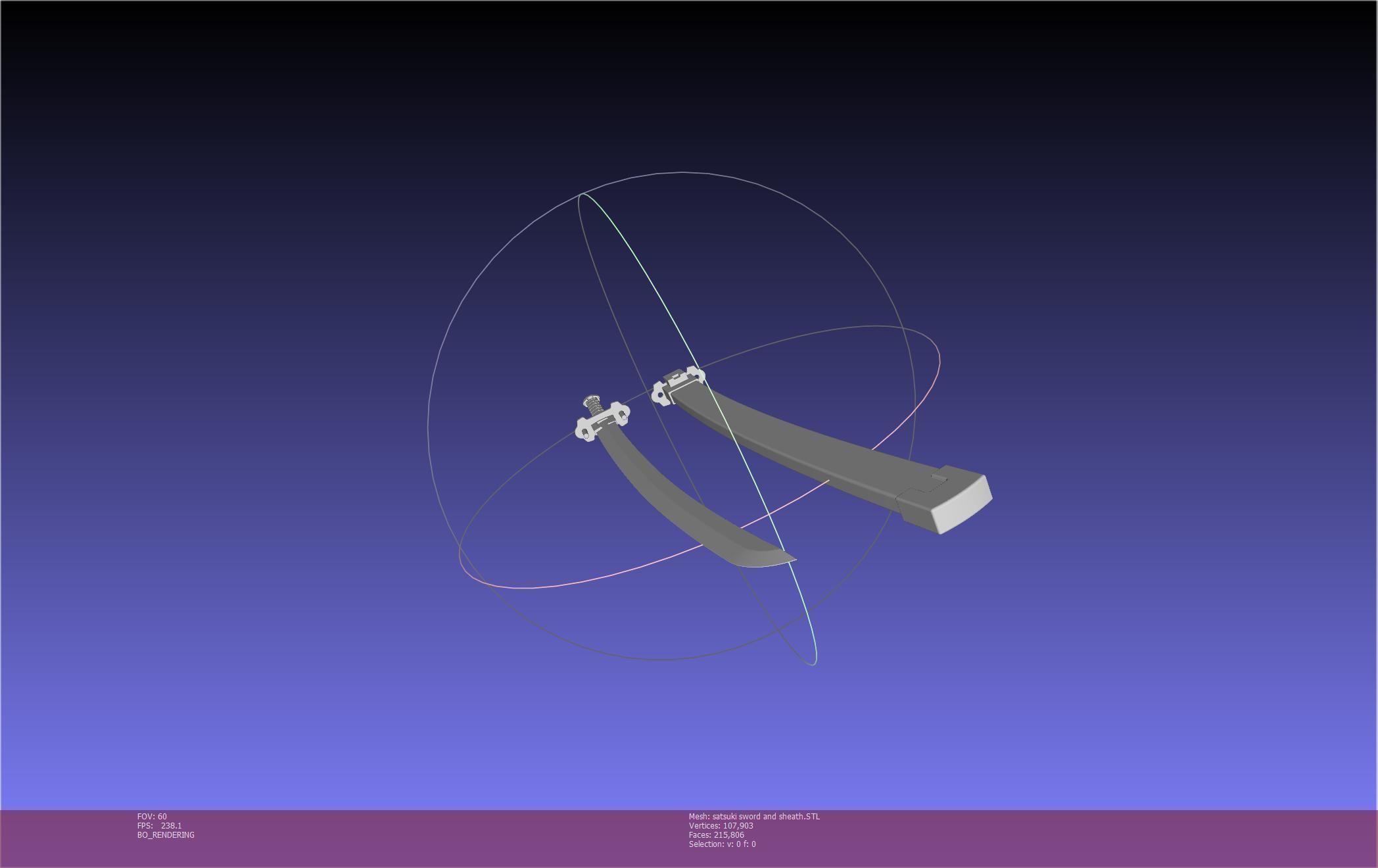 Kill La Kill Satsuki Sword And Sheath Printable Assembly 3D print model_22