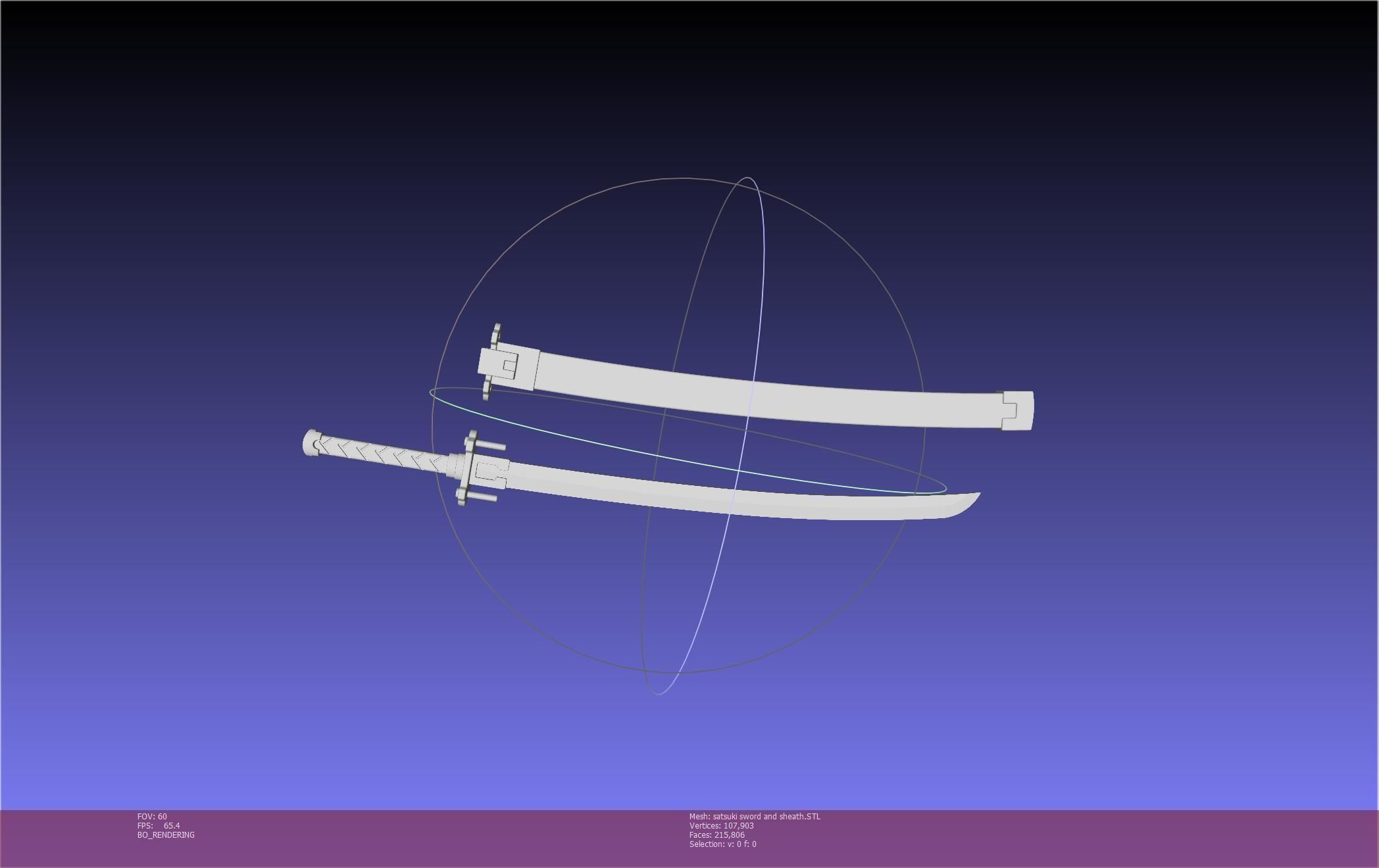 Kill La Kill Satsuki Sword And Sheath Printable Assembly 3D print model_23