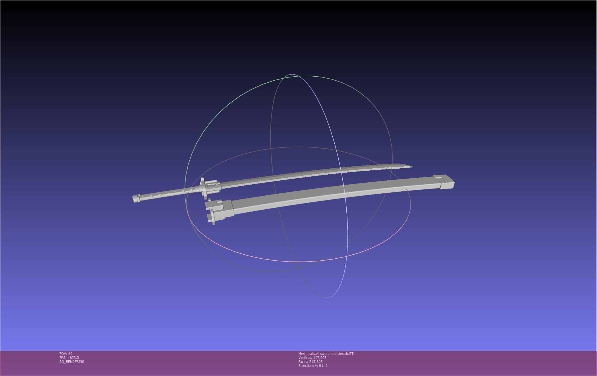 Kill La Kill Satsuki Sword And Sheath Printable Assembly 3D print model_15