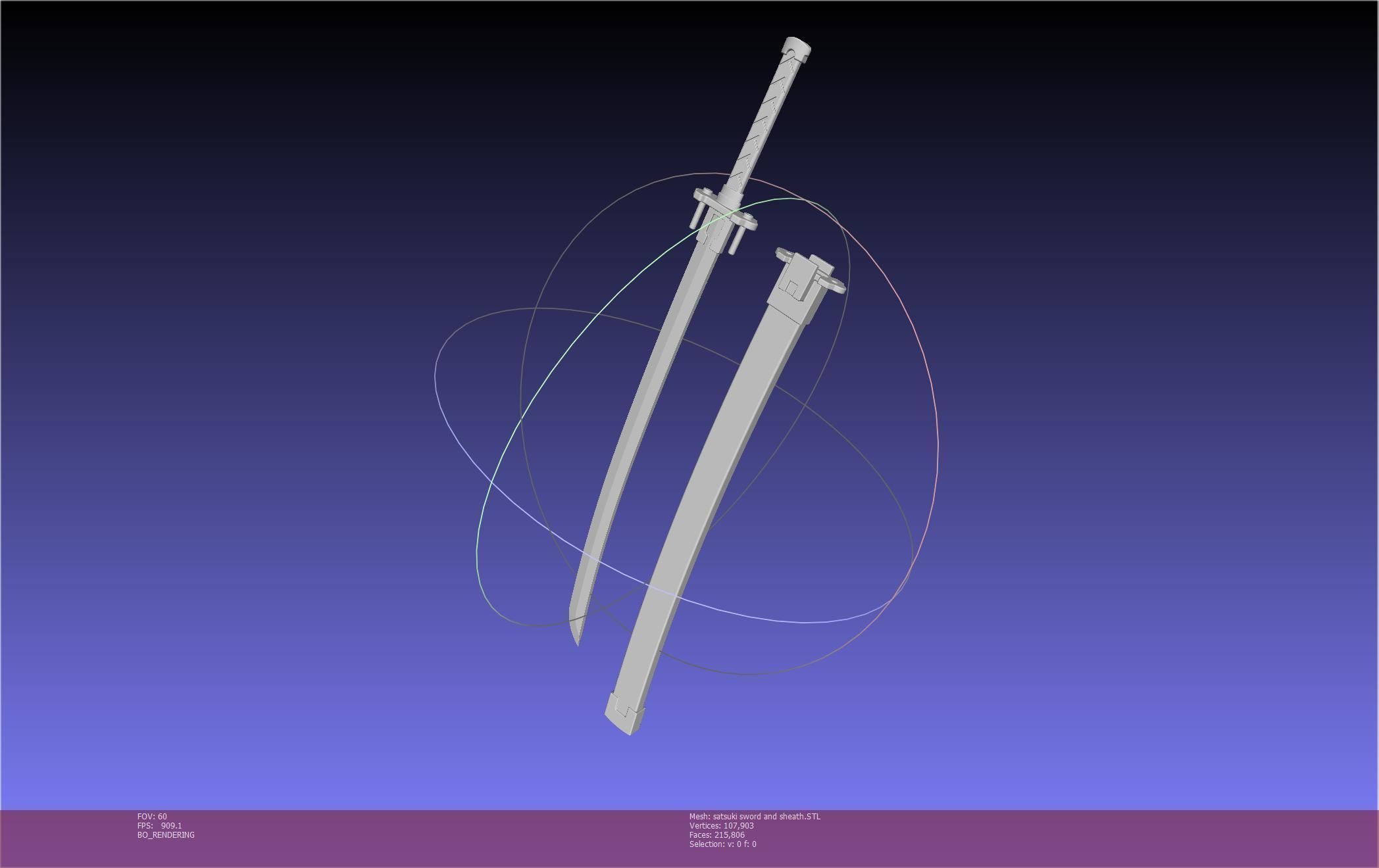 Kill La Kill Satsuki Sword And Sheath Printable Assembly 3D print model_35