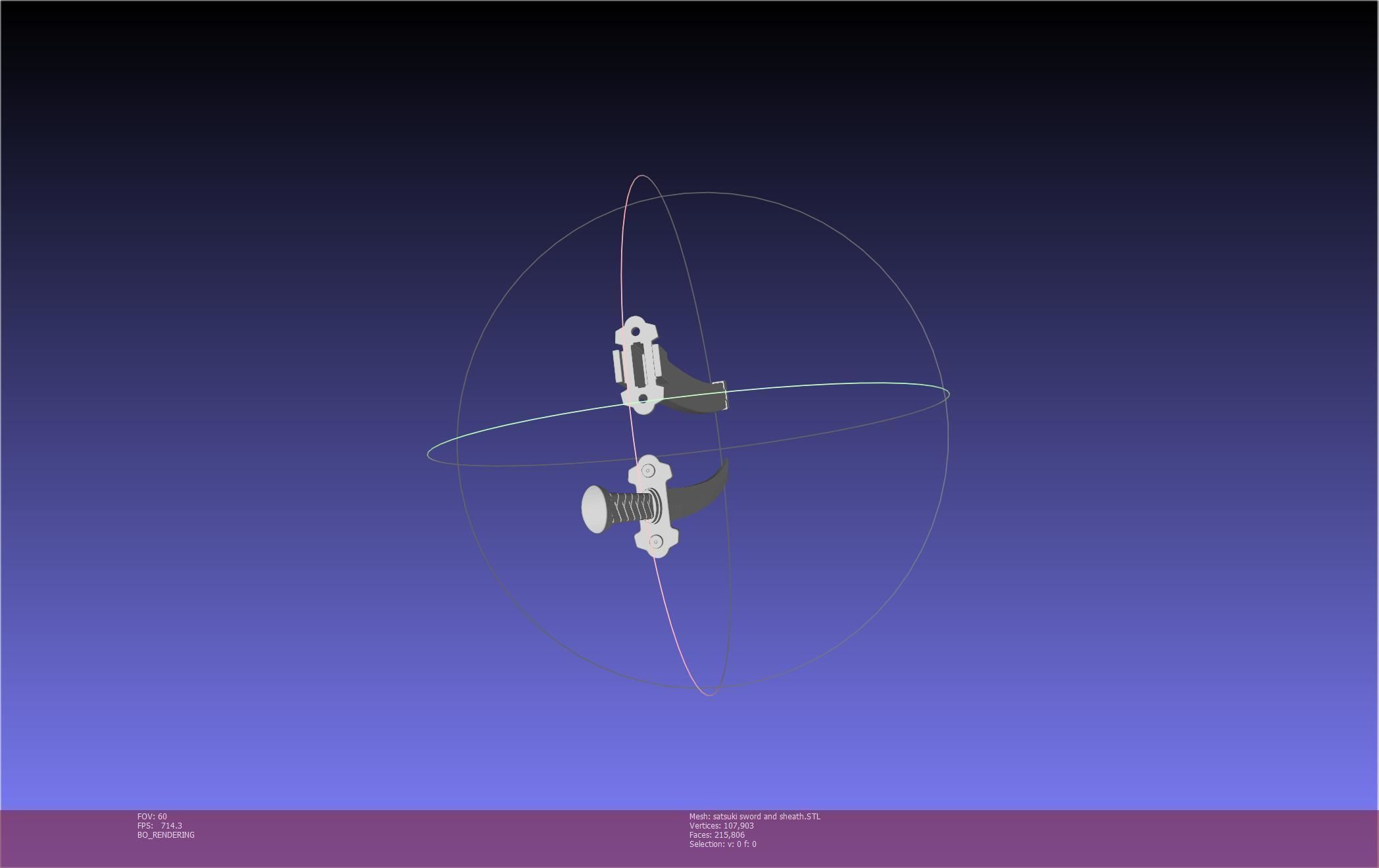 Kill La Kill Satsuki Sword And Sheath Printable Assembly 3D print model_34