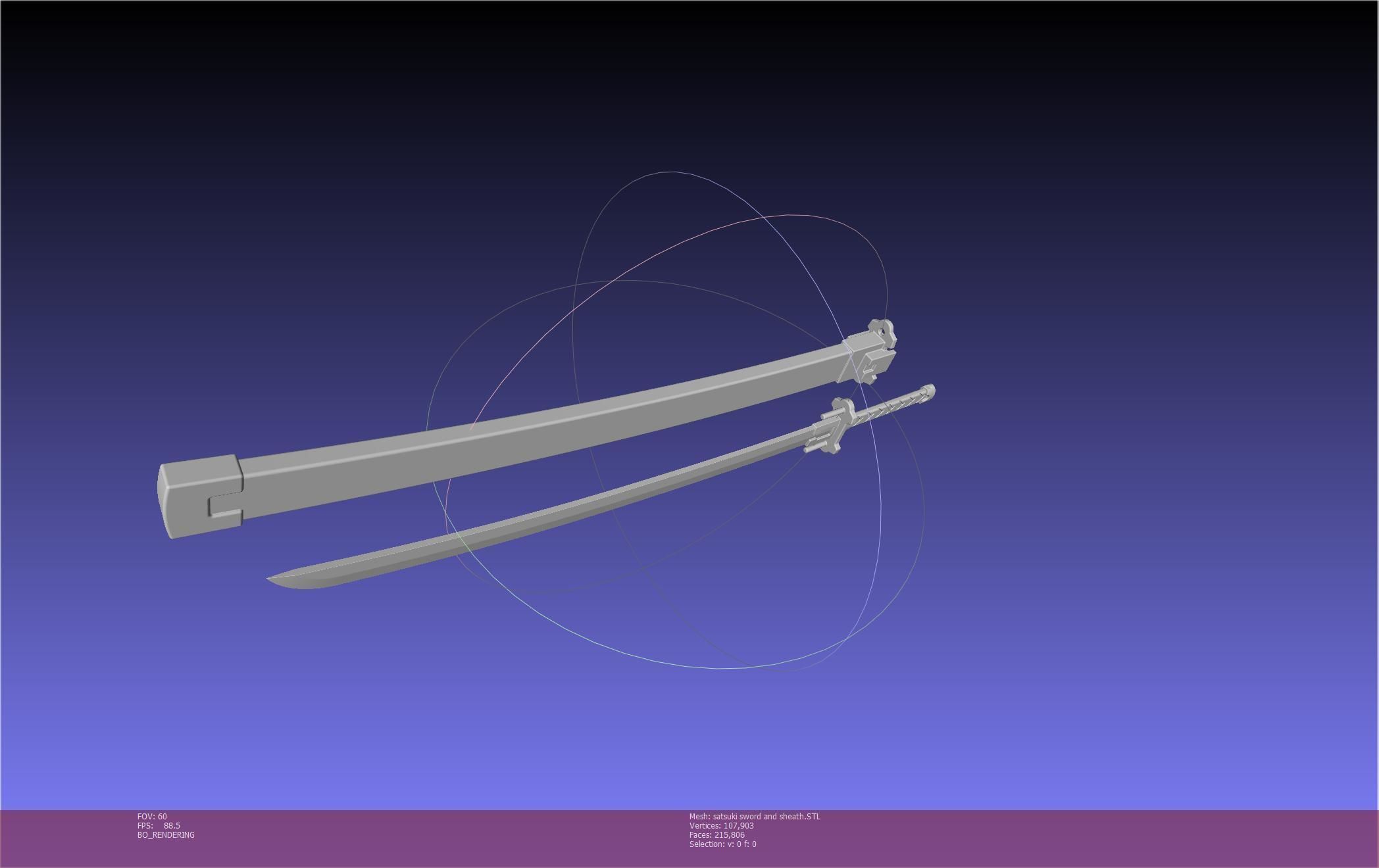 Kill La Kill Satsuki Sword And Sheath Printable Assembly 3D print model_141