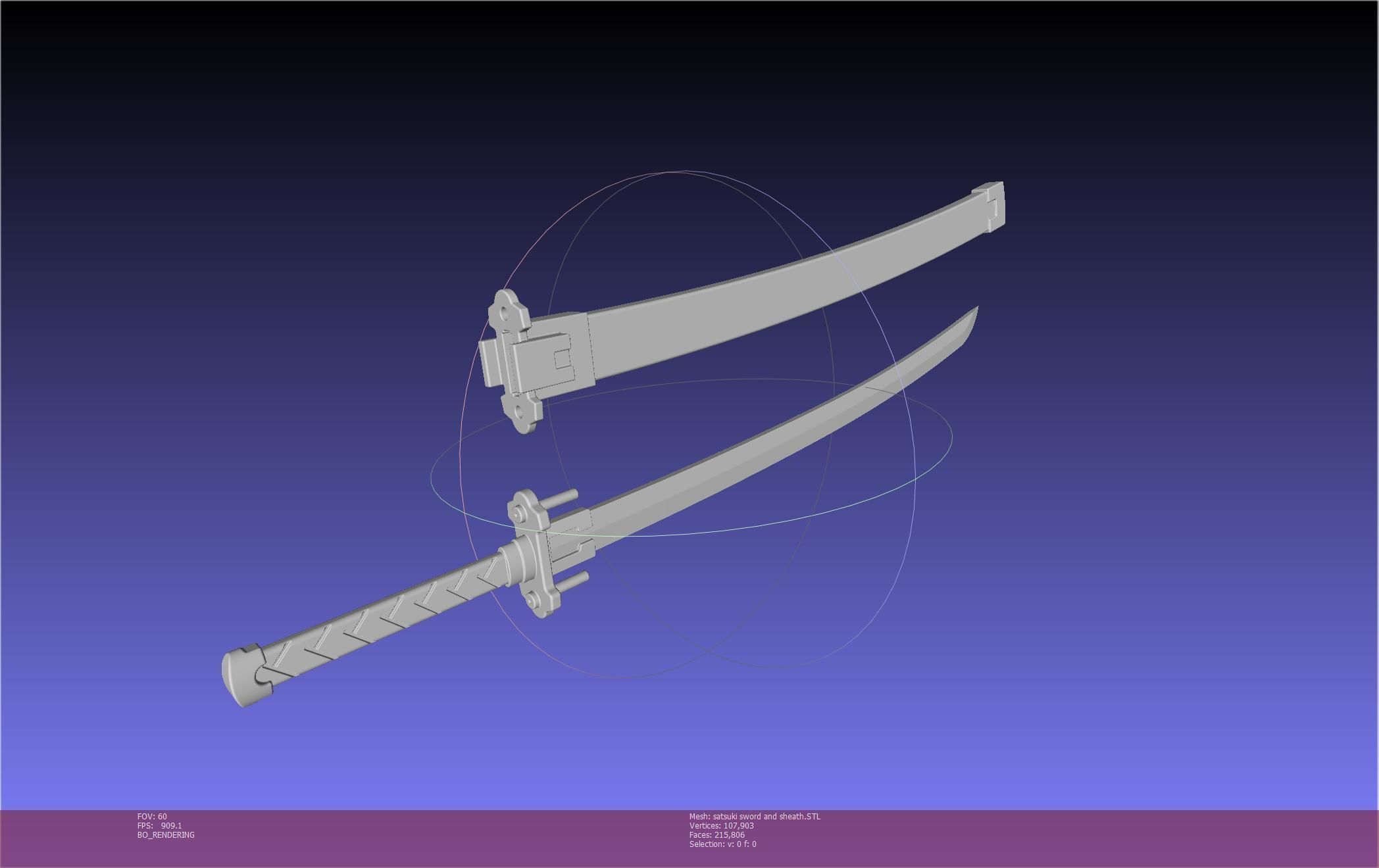 Kill La Kill Satsuki Sword And Sheath Printable Assembly 3D print model_65