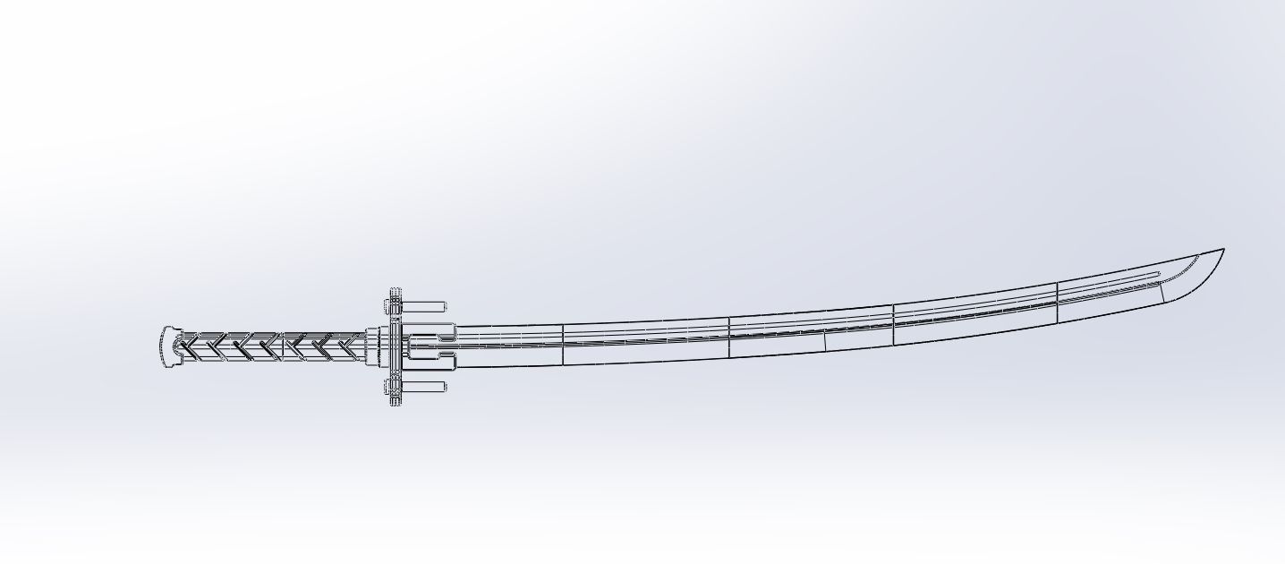 Kill La Kill Satsuki Sword And Sheath Printable Assembly 3D print model_5