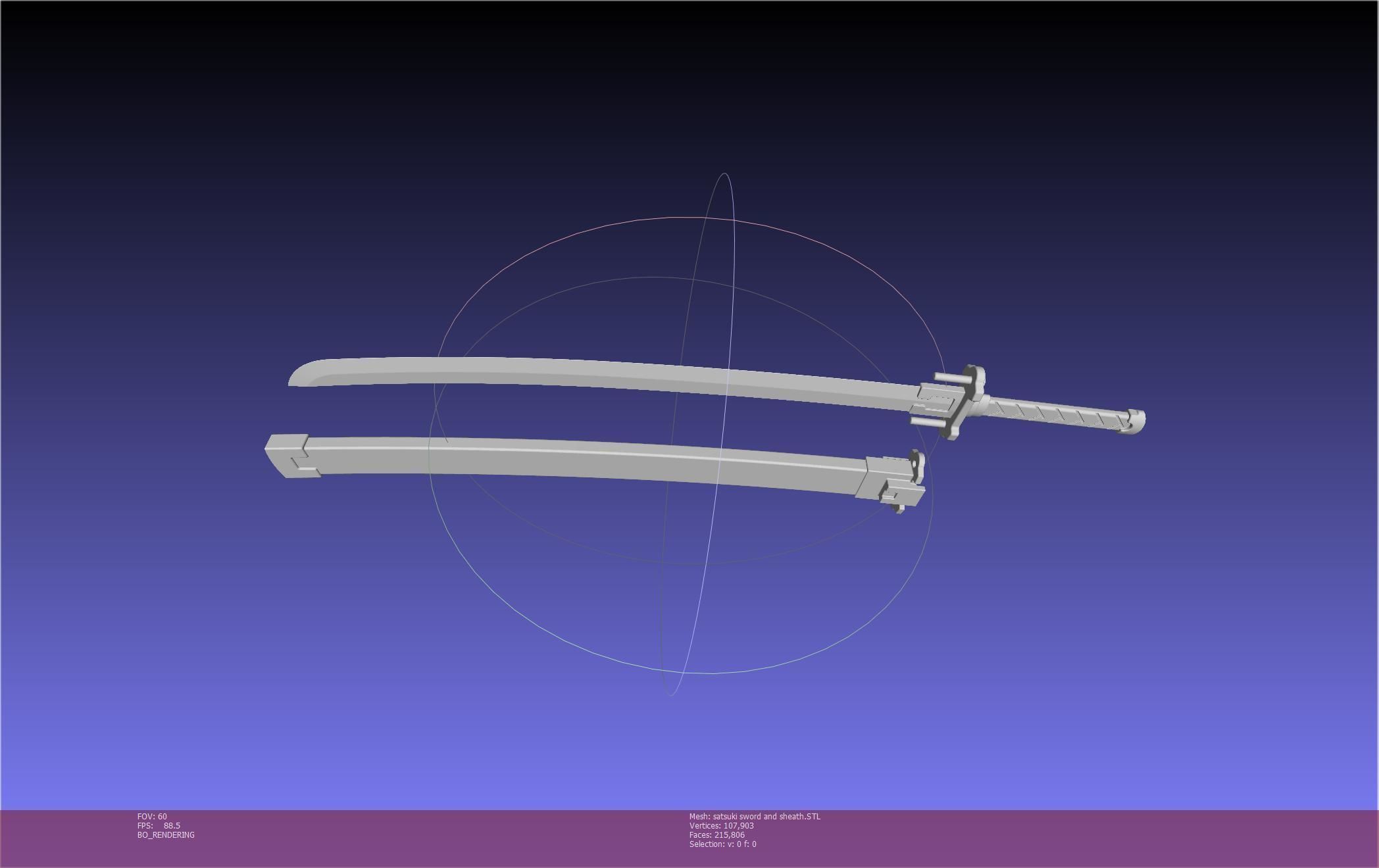 Kill La Kill Satsuki Sword And Sheath Printable Assembly 3D print model_140