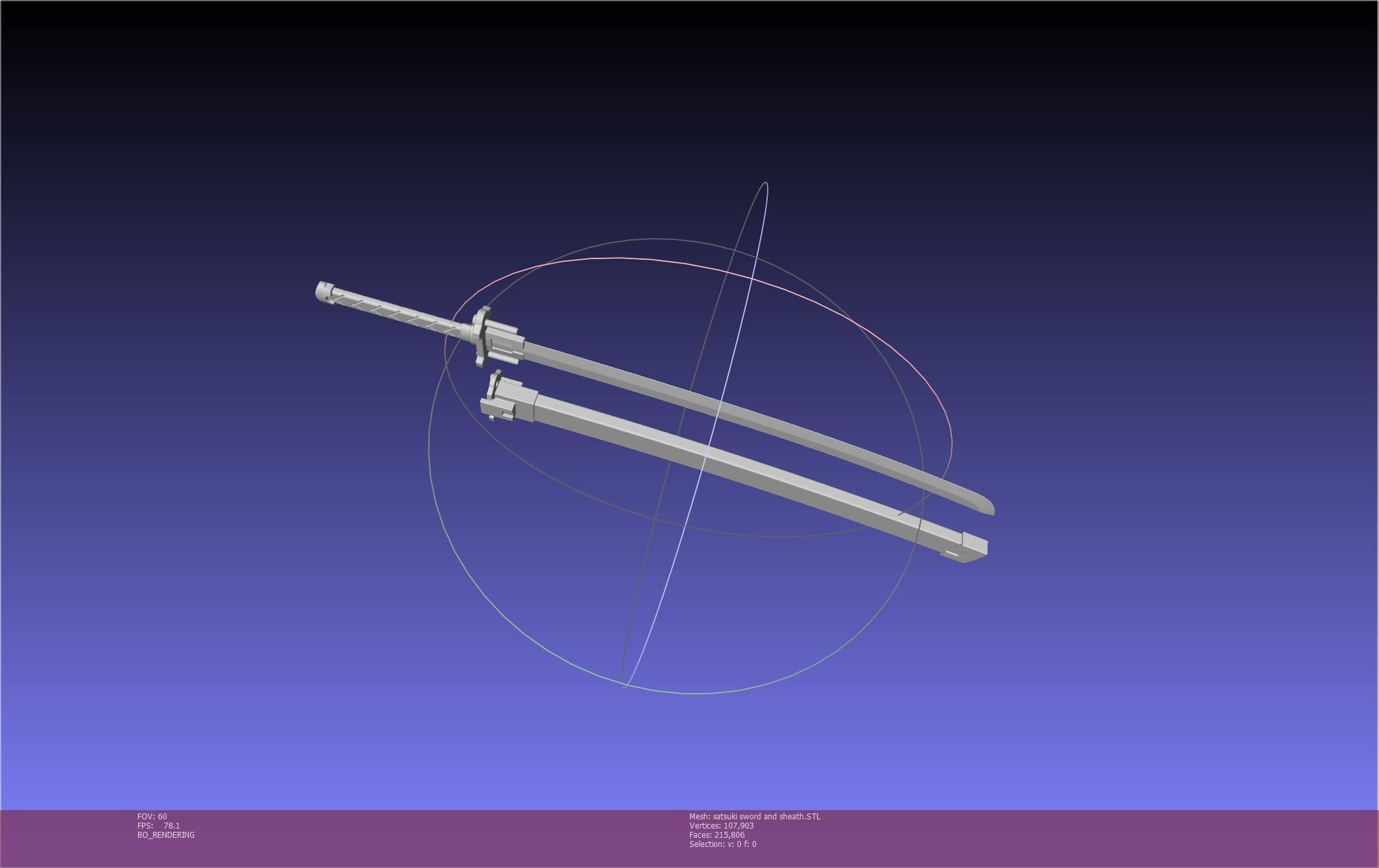 Kill La Kill Satsuki Sword And Sheath Printable Assembly 3D print model_10