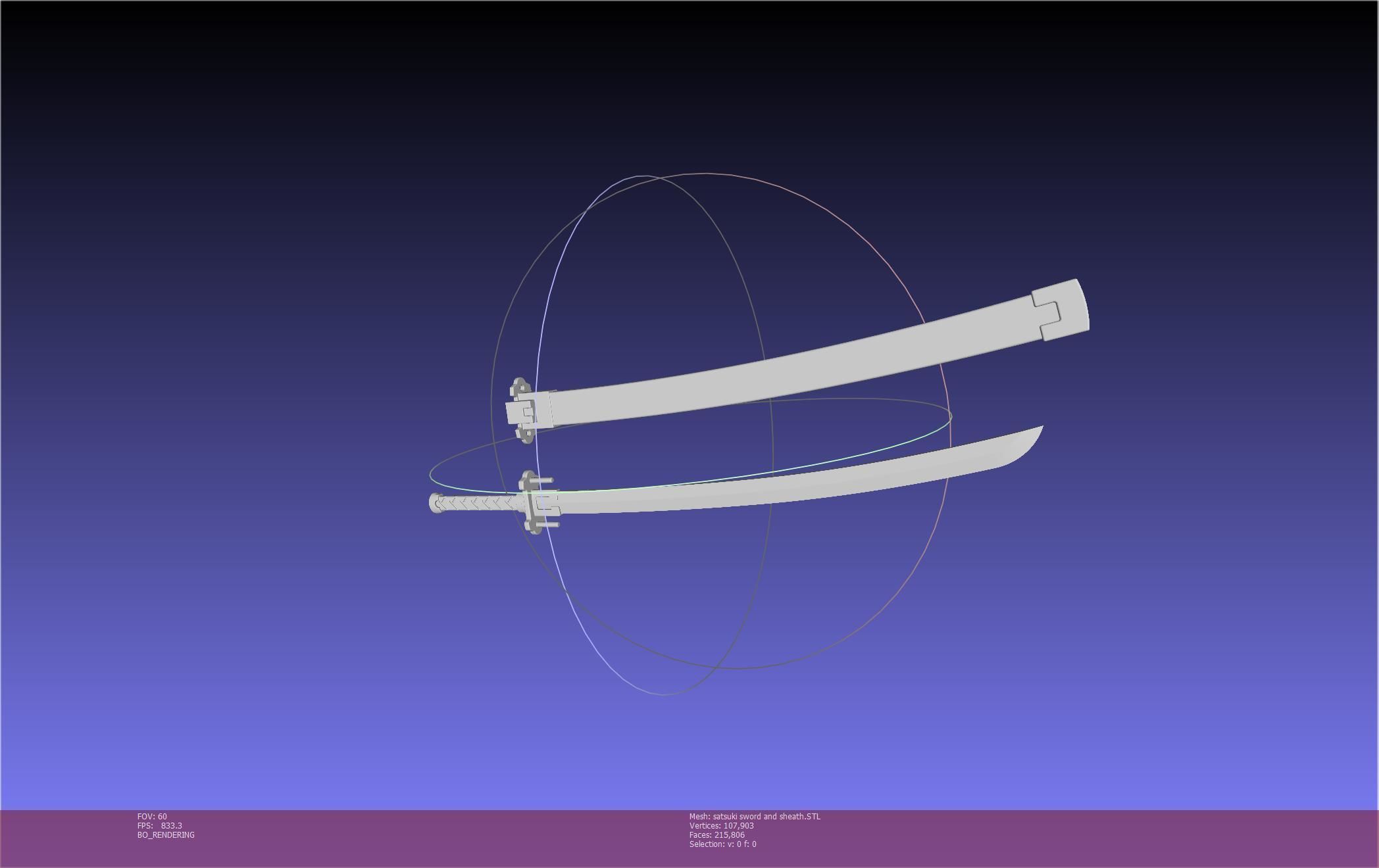 Kill La Kill Satsuki Sword And Sheath Printable Assembly 3D print model_46