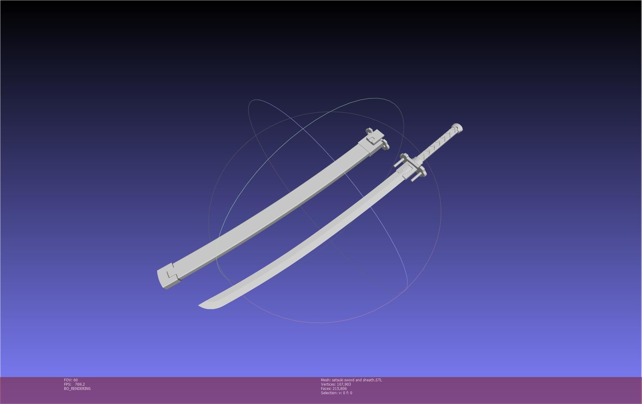 Kill La Kill Satsuki Sword And Sheath Printable Assembly 3D print model_26