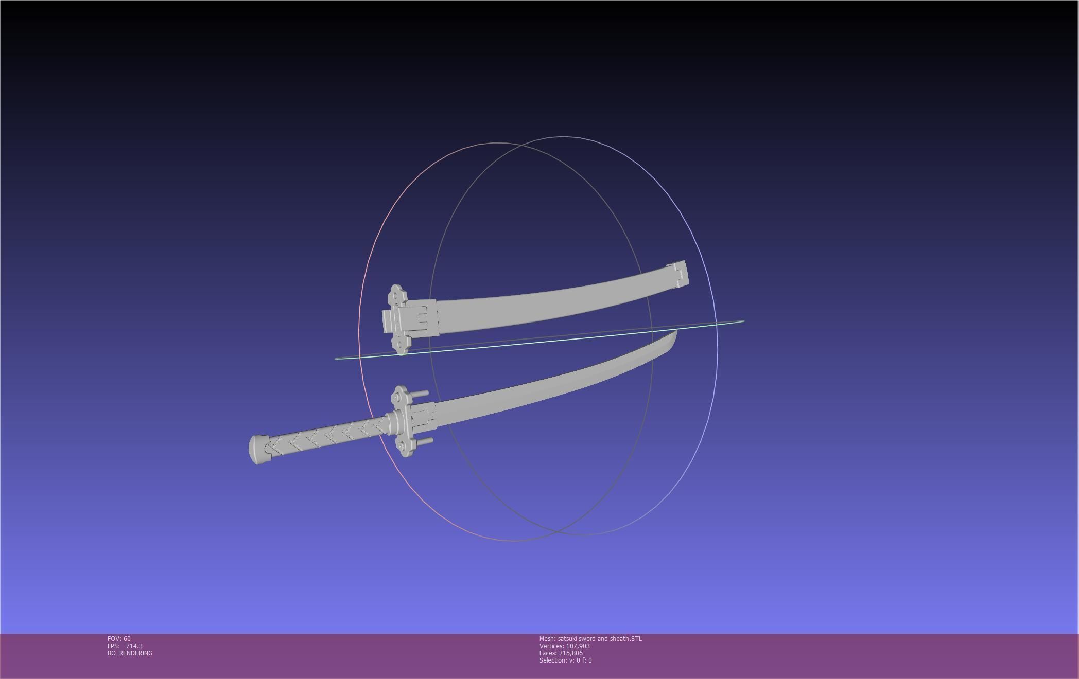 Kill La Kill Satsuki Sword And Sheath Printable Assembly 3D print model_40