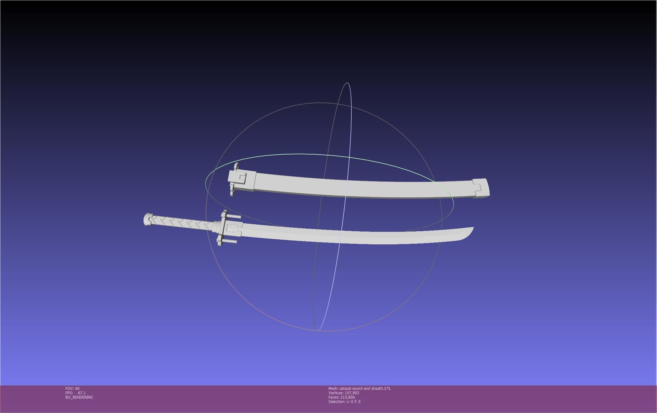 Kill La Kill Satsuki Sword And Sheath Printable Assembly 3D print model_7