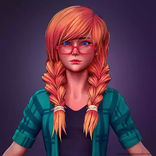 Girl in shorts 01 ZBrush