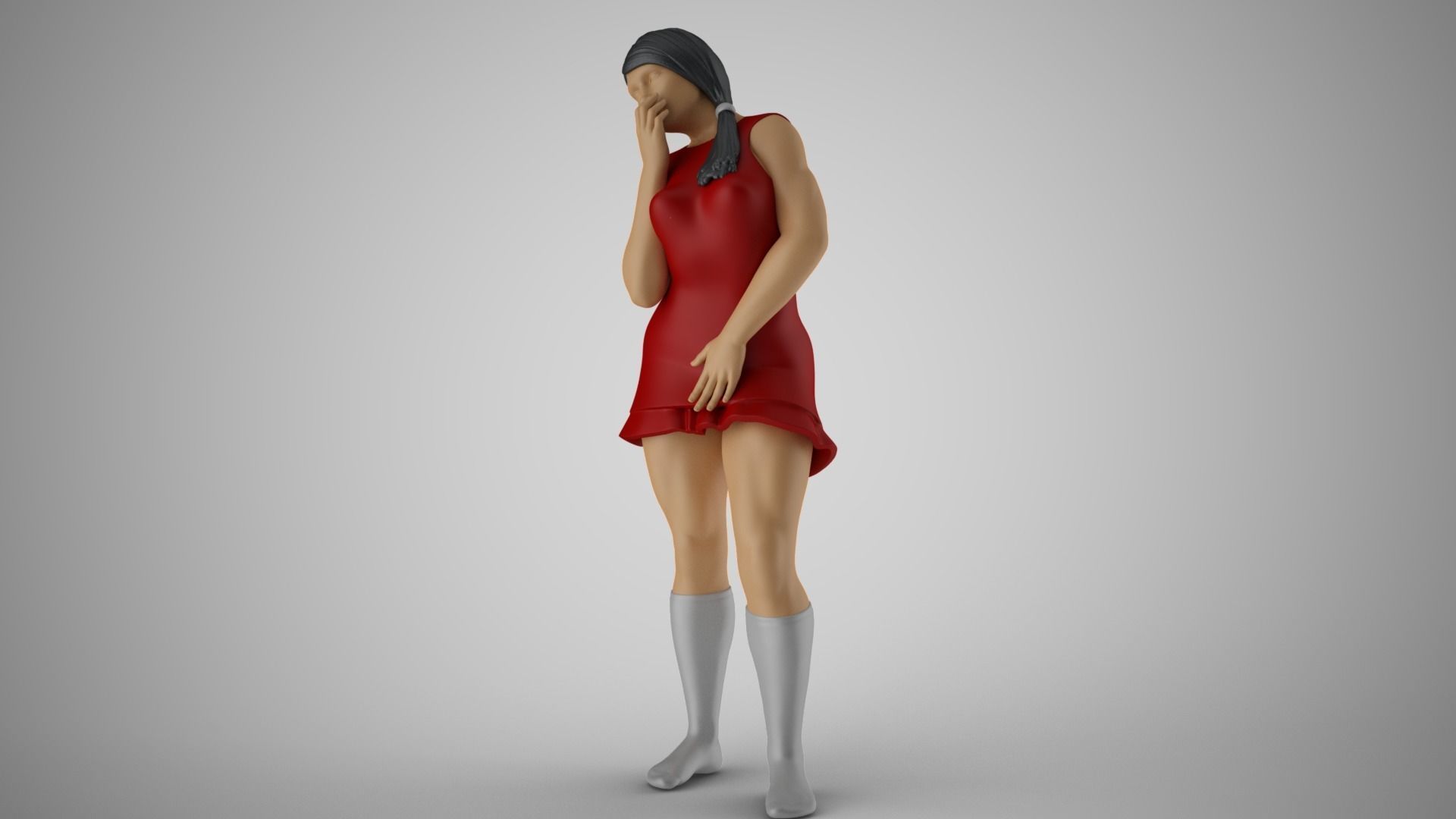 Embarrassed Woman 3D print model_10