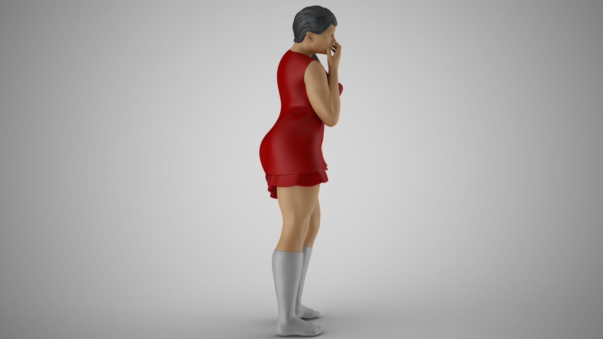 Embarrassed Woman 3D print model_5