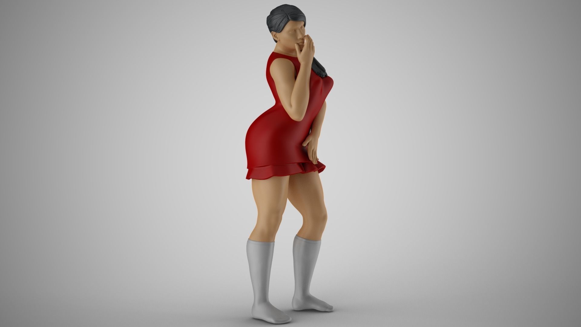 Embarrassed Woman 3D print model_4