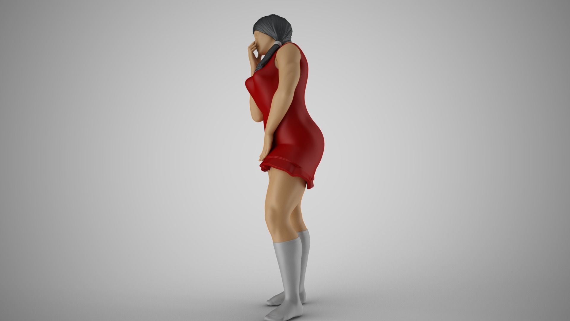 Embarrassed Woman 3D print model_9
