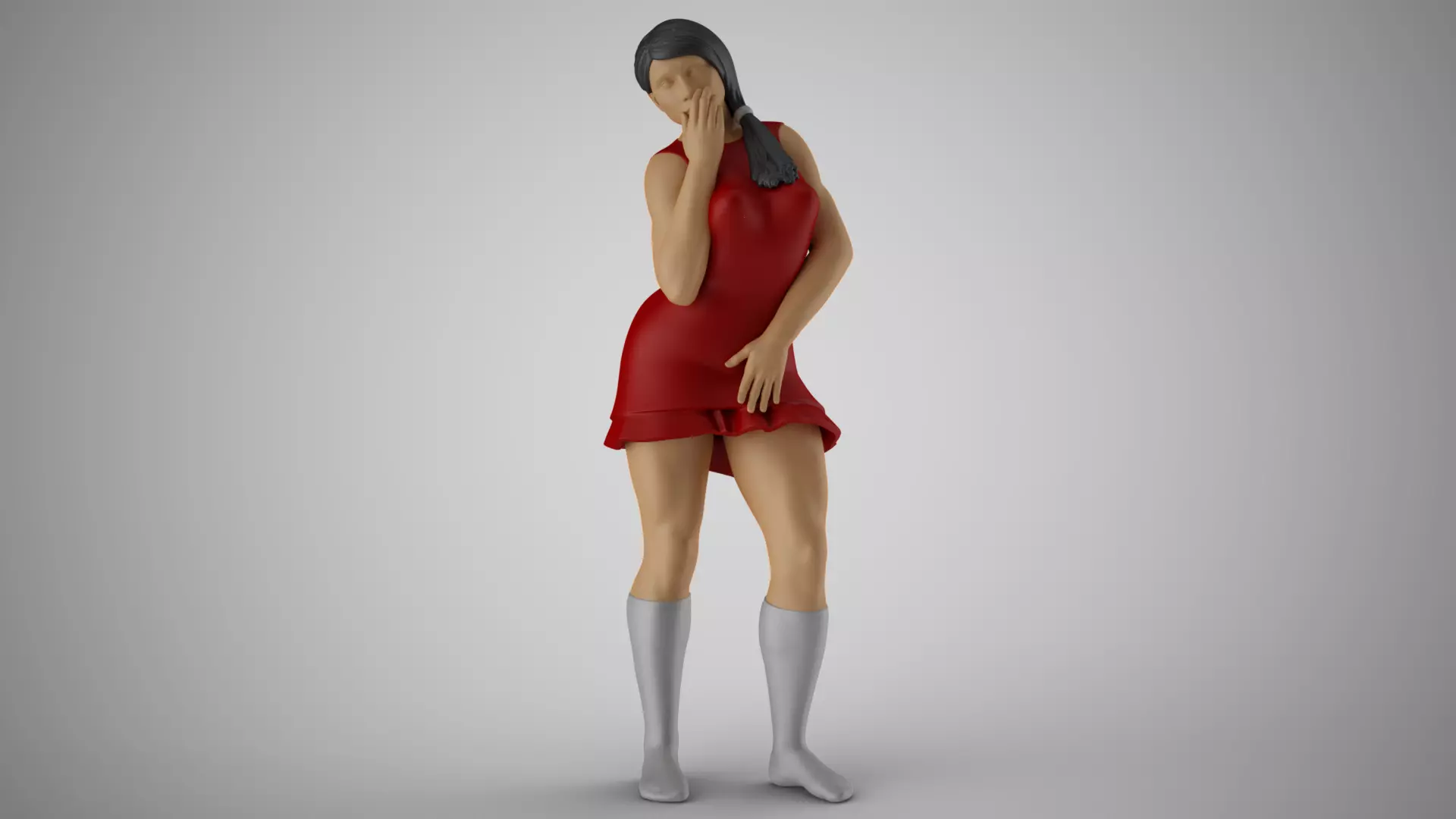 Embarrassed Woman 3D print model_0