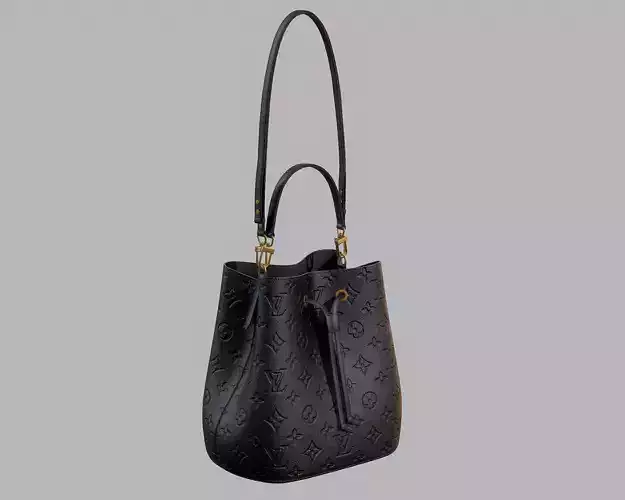 Louis Vuitton Neonoe MM Bag Monogram Empreinte Black Leather Low-poly 3D model