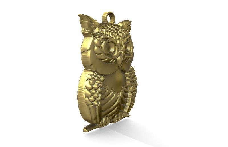 Owl pendant 4 3D print model_1