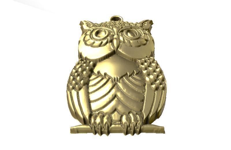 Owl pendant 4 3D print model_2