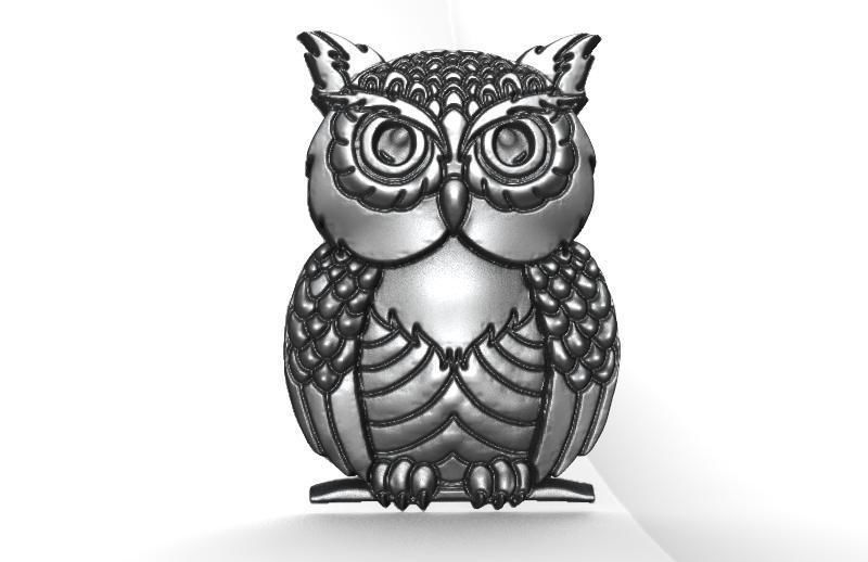 Owl pendant 4 3D print model_4