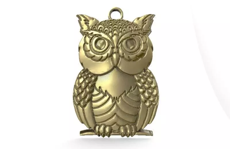 Owl pendant 4 3D print model_0