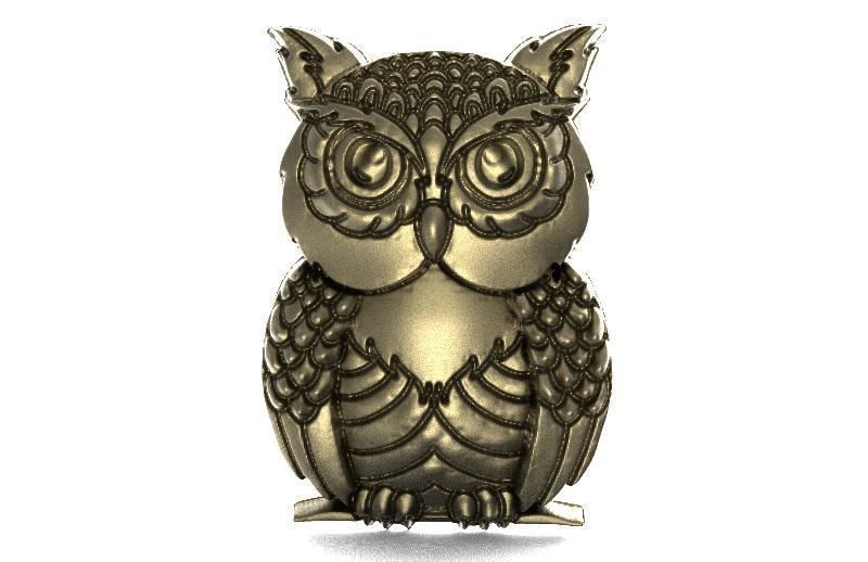 Owl pendant 4 3D print model_6