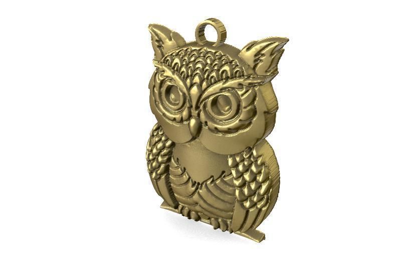 Owl pendant 4 3D print model_3