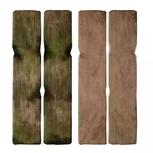 Low Poly Wood piece of with paint