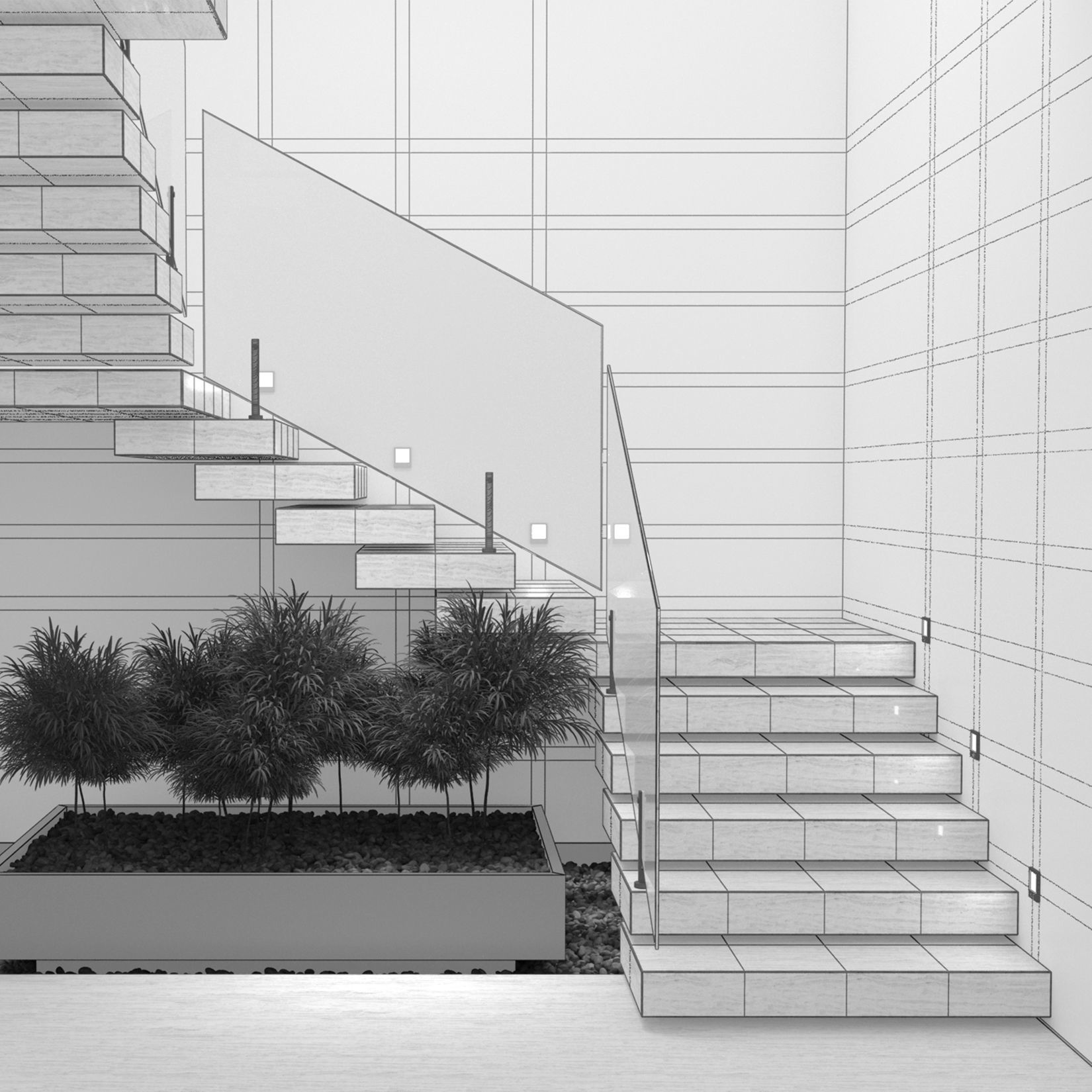 Green Staircase 3D model_3