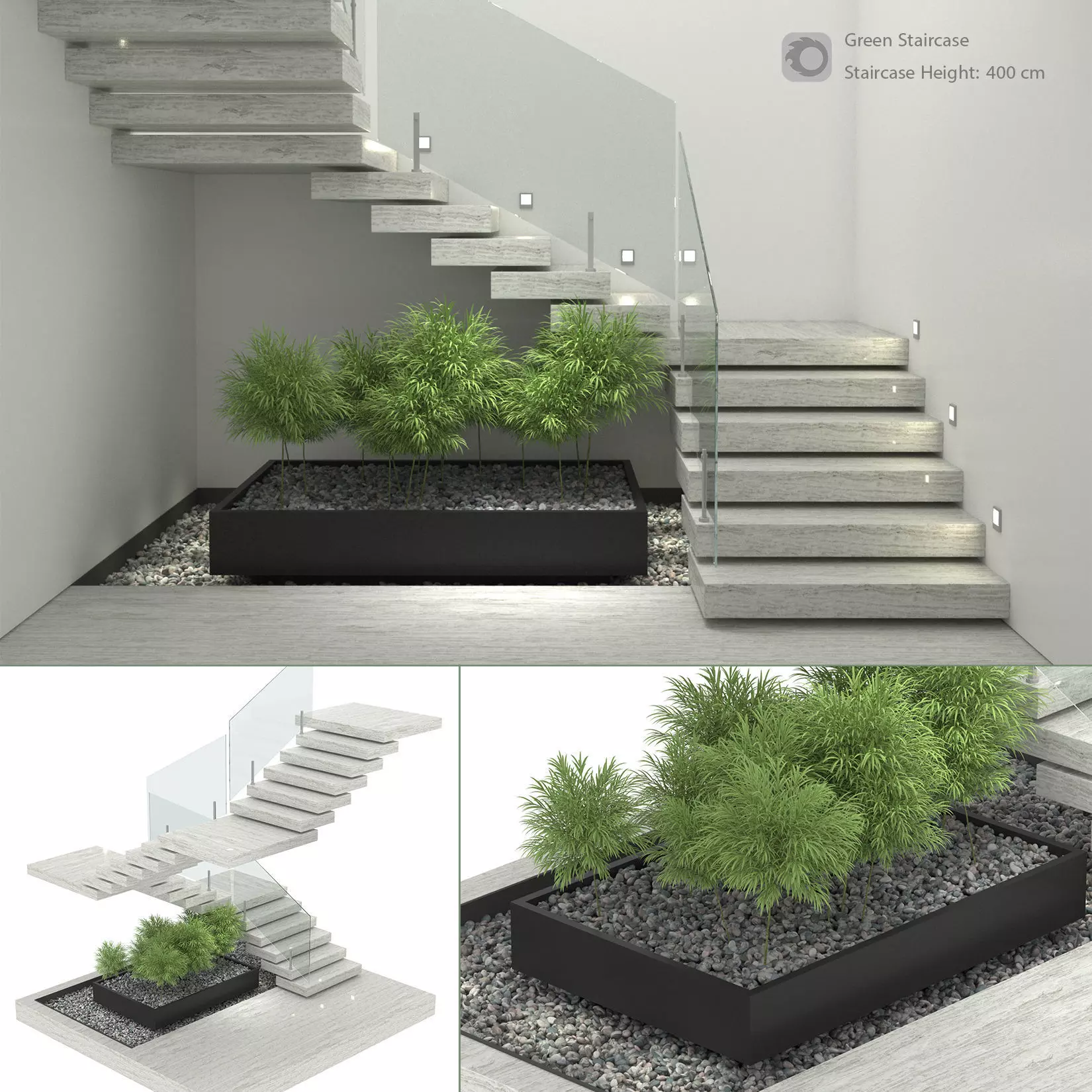 Green Staircase 3D model_0