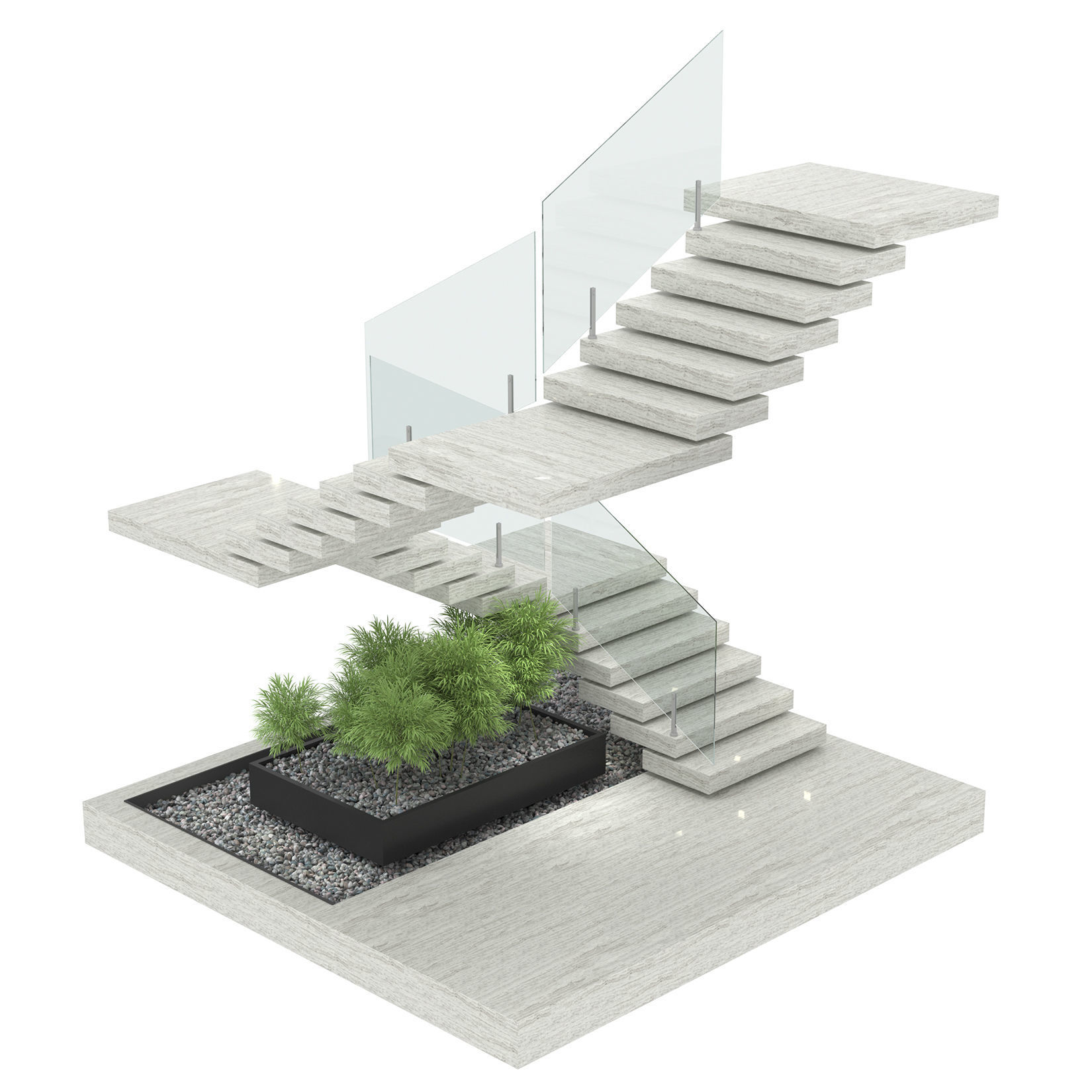 Green Staircase 3D model_2