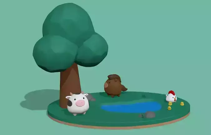 A cute Little Farm to decorate and play 3D print model