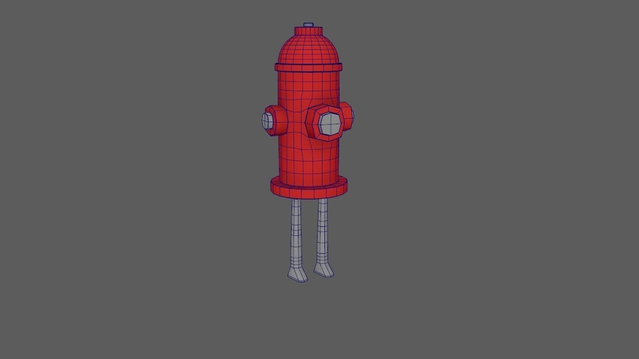 Cartoon Fire Hydrant Rig  3D model_9