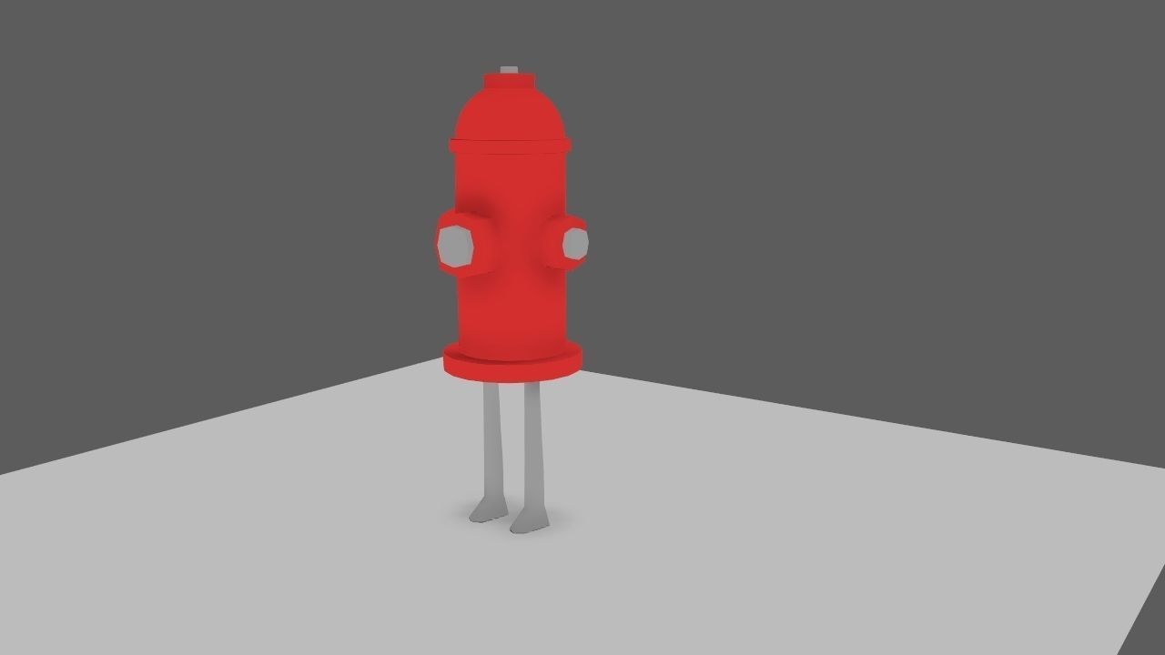 Cartoon Fire Hydrant Rig  3D model_2