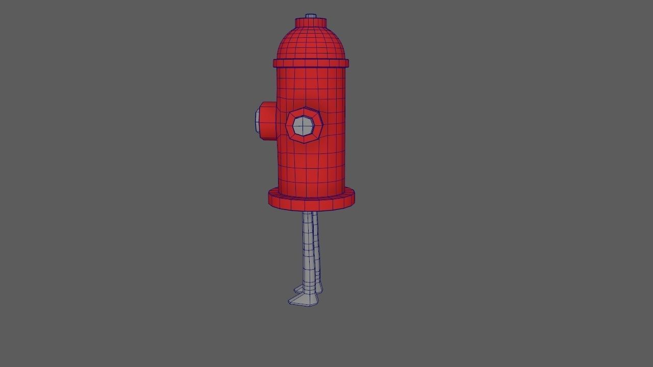 Cartoon Fire Hydrant Rig  3D model_11