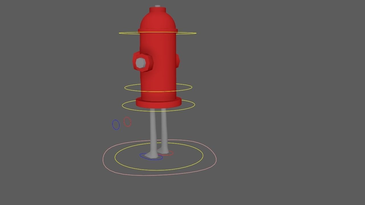 Cartoon Fire Hydrant Rig  3D model_8