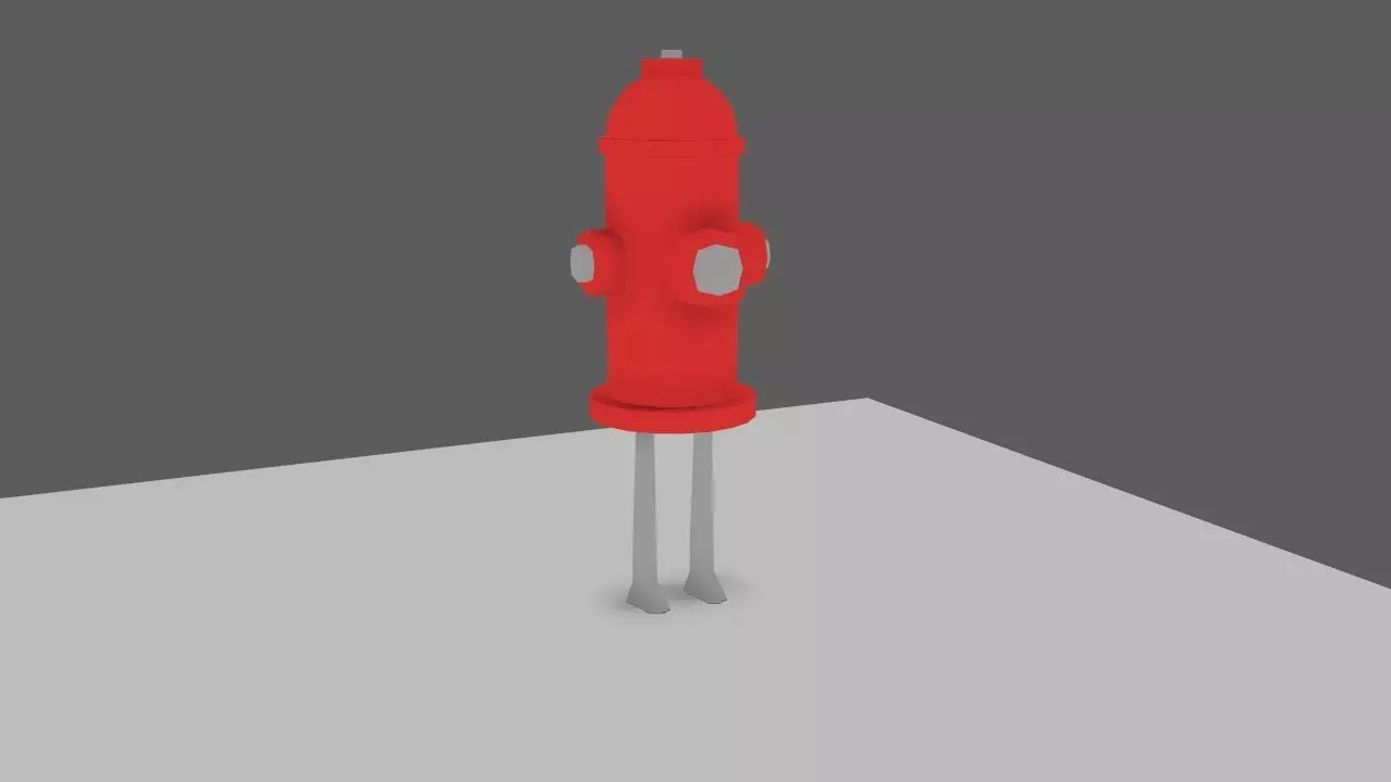Cartoon Fire Hydrant Rig  3D model_0
