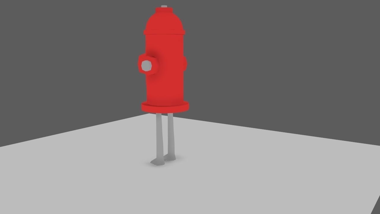 Cartoon Fire Hydrant Rig  3D model_4