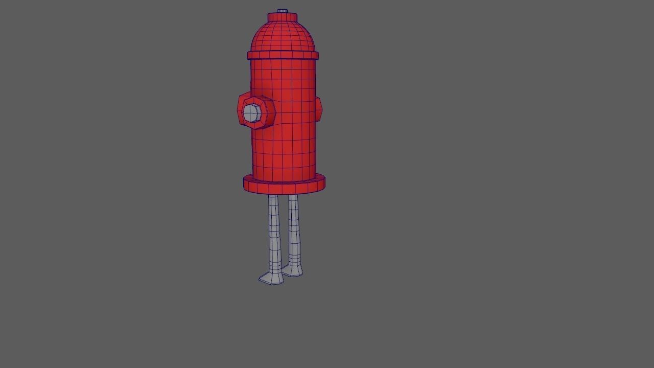 Cartoon Fire Hydrant Rig  3D model_12