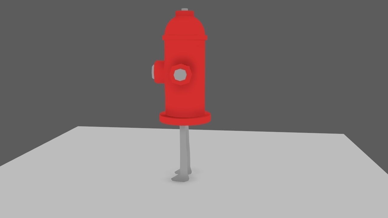 Cartoon Fire Hydrant Rig  3D model_3