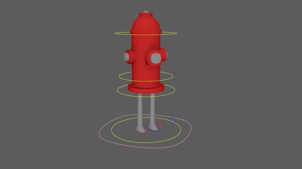 Cartoon Fire Hydrant Rig  3D model_5