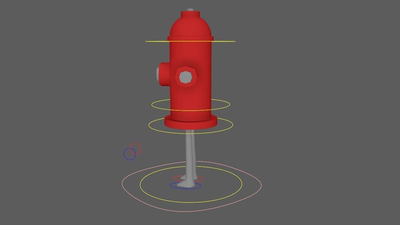 Cartoon Fire Hydrant Rig  3D model_7