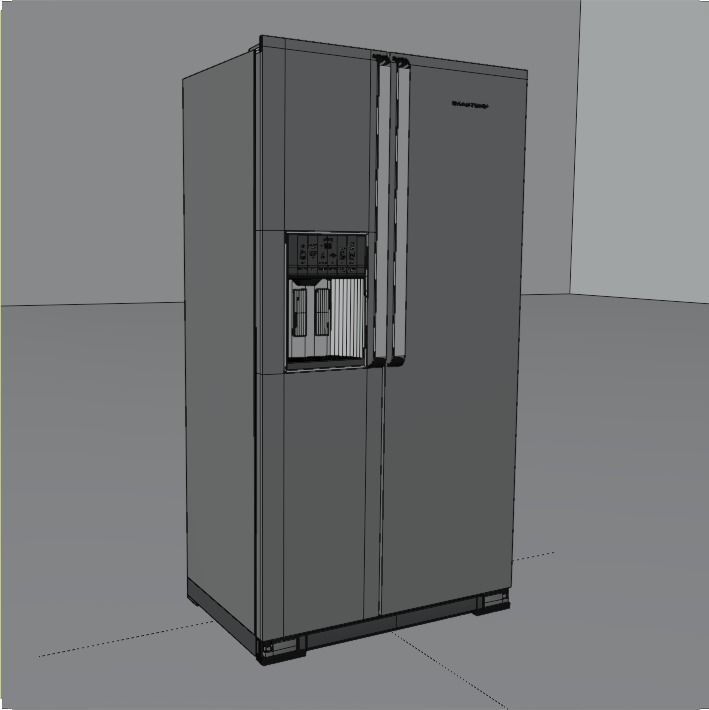 Brastemp Side by Side Refrigerator - White 3D model_6