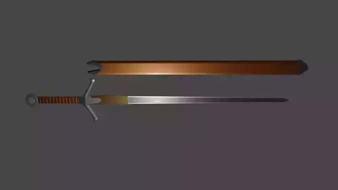 low poly claymore sword