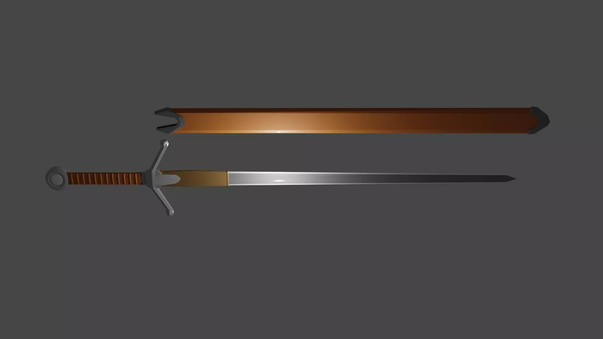 low poly claymore sword Free 3D model