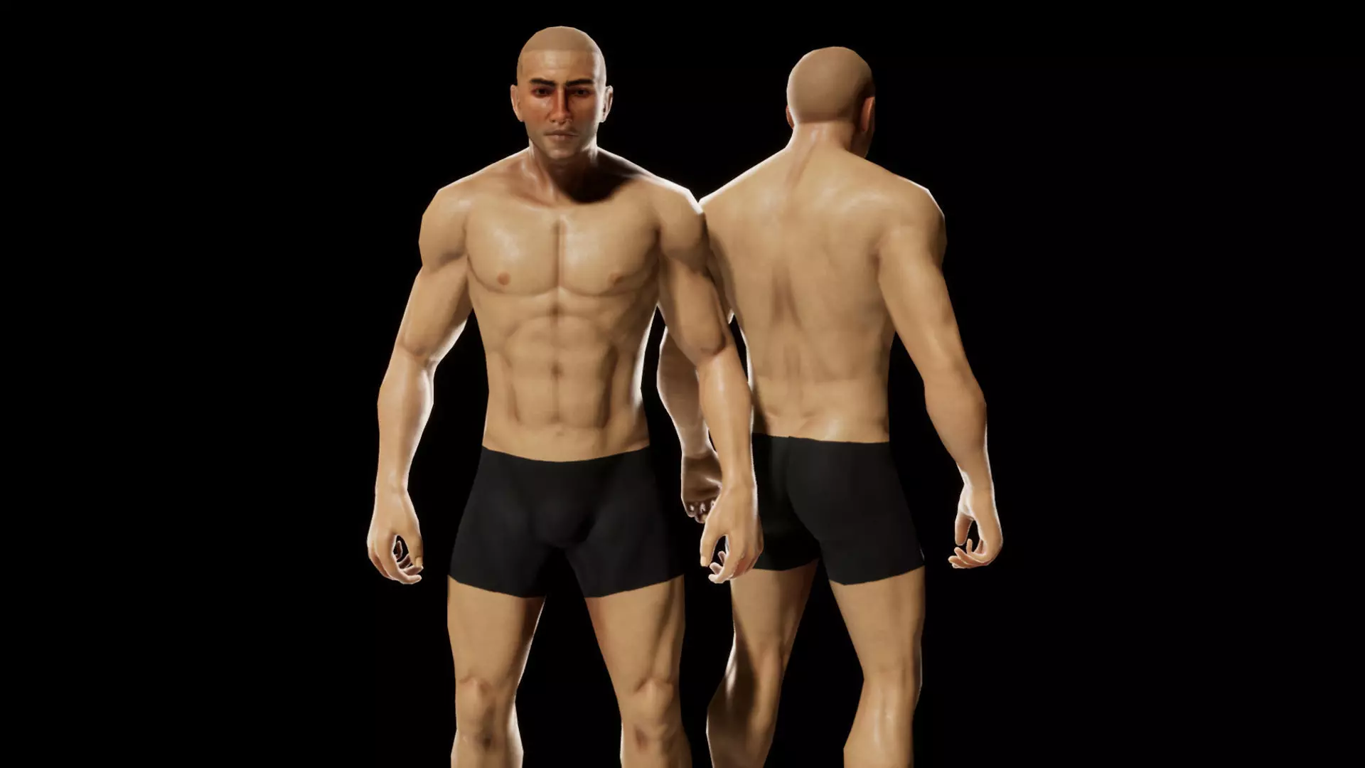 Human Base Male Character Low-poly 3D model_0