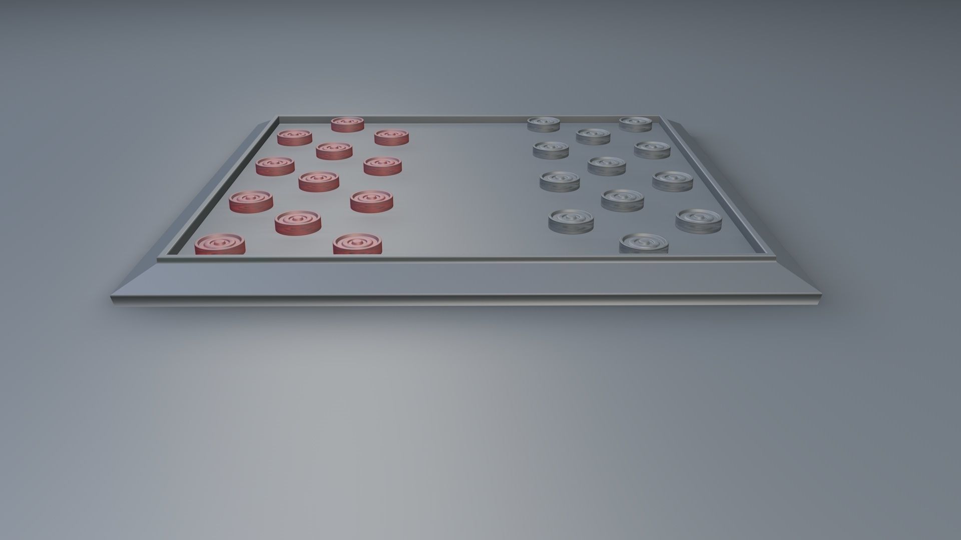 Checkers Board Game 3D model_18
