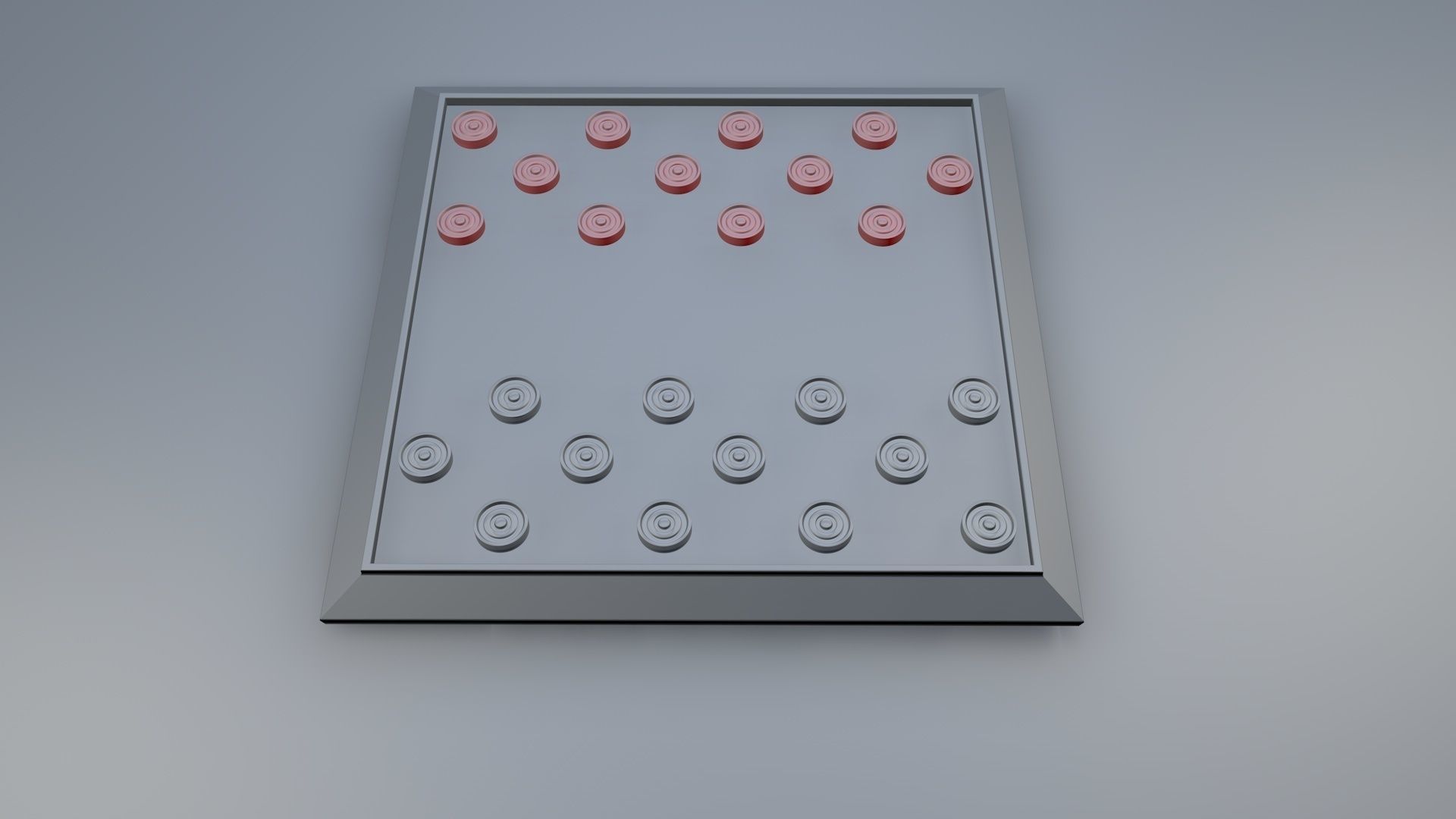 Checkers Board Game 3D model_16
